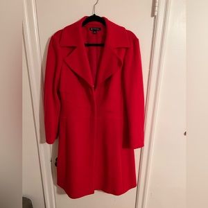 INC Red Fall Red Long Coat - Large